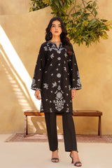 Yashfa Studio Stitched 2 Piece Solids Brazilian Lawn Suit-NOIR