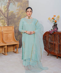 Zarish By Kross Kulture Stitched 3 Piece Viscose Summer Vol-2 Suit-0002008-SML-AQU