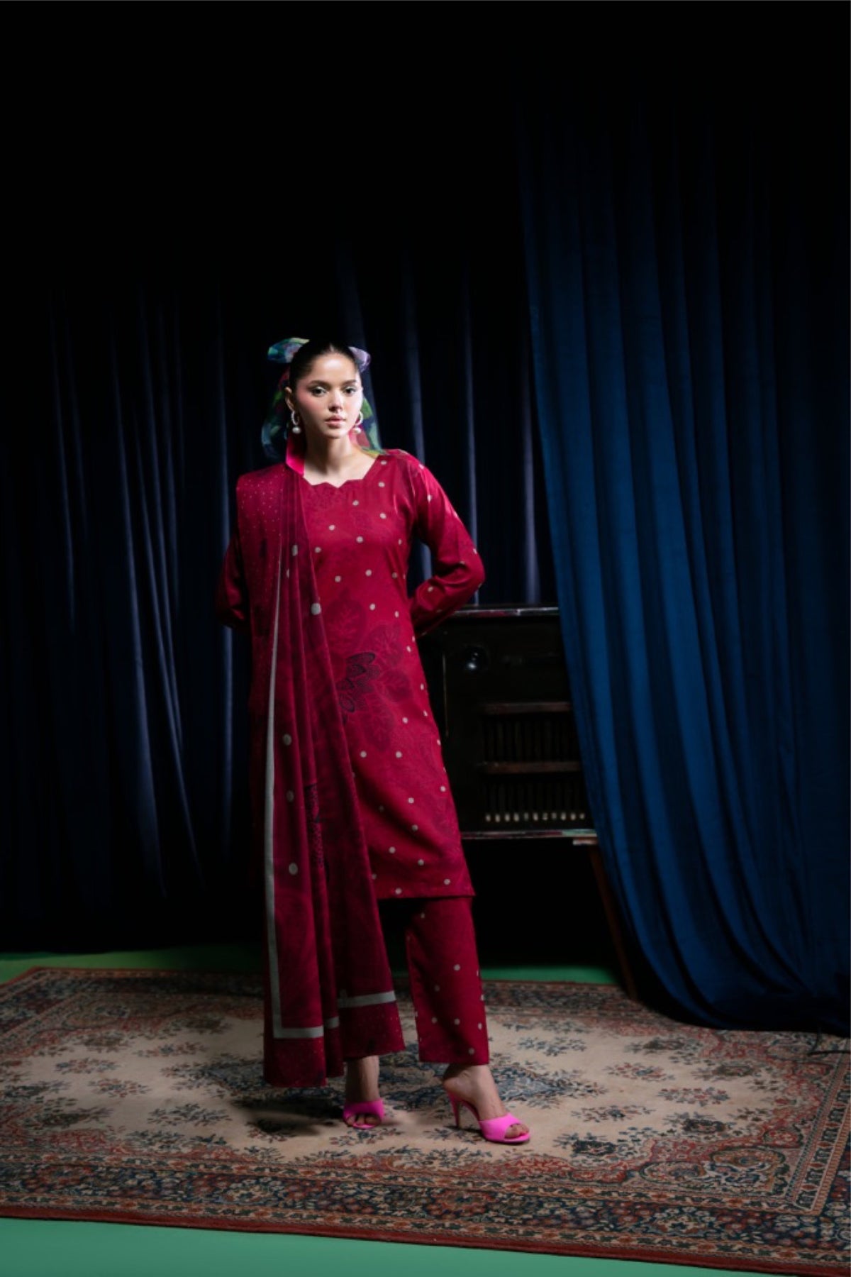 Feathers Unstitched 3 Piece Winter Collection-DILRUBA-FT421