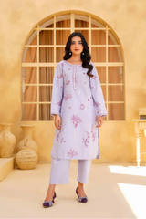Yashfa Studio Stitched 2 Piece Solids Brazilian Lawn Suit-LILAC ELAN