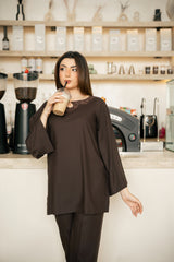 Zouj Stitched Co Ords Spring Solids Suit-Drizzle