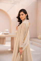 Banno By Manahils Stitched 3 Piece Formals-MAXI-106 - BEIGE
