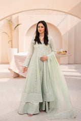 Banno By Manahils Stitched 3 Piece Formals-L-025-AQUA
