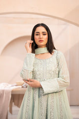 Banno By Manahils Stitched 3 Piece Formals-L-025-AQUA