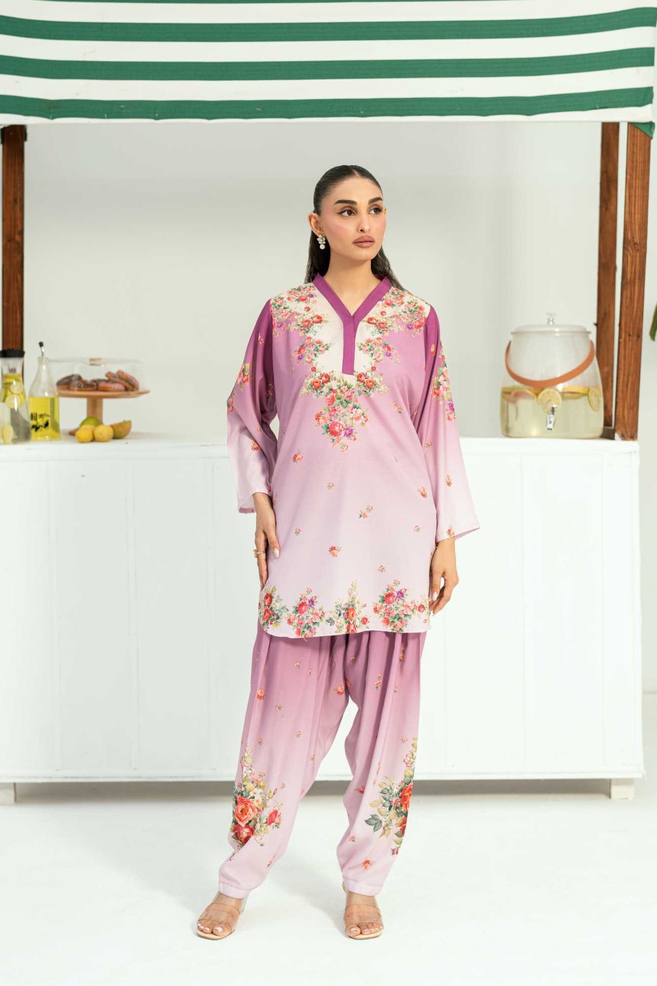 Raha By Amal Stitched Co Ords Cambric Vol-01 Collection'2025-Lavender