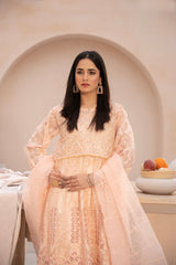 Banno By Manahils Stitched 3 Piece Formals-N3-PEACH
