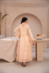 Banno By Manahils Stitched 3 Piece Formals-N3-PEACH