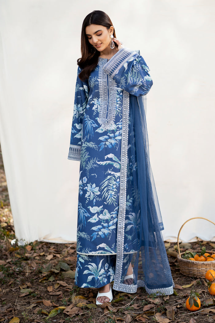 Fresco By Sheenora Stitched 3 Piece Lawn Edit Collection'2025-Royal Serenity