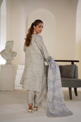 Threads & Weaves Light Sage Grey Embroidered Lawn Ready to Wear 3 Piece Suit-RTWL26107S