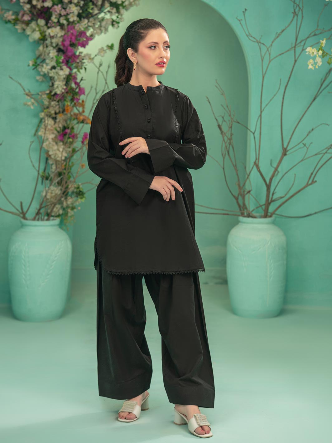 Tng By Md Stitched Collection-Farshi | Co-Ord Set | Black