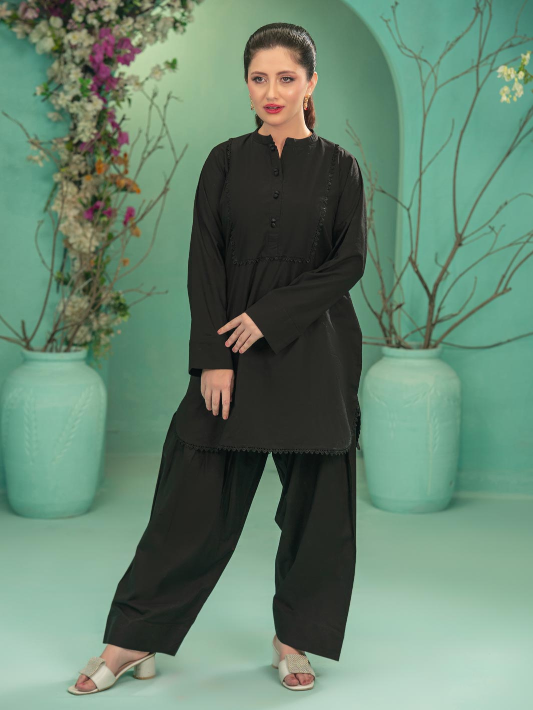 Tng By Md Stitched Collection-Farshi | Co-Ord Set | Black