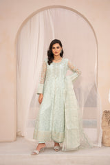 Banno By Manahils Stitched 3 Piece Formals-N1-Tea Green