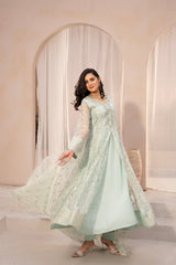 Banno By Manahils Stitched 3 Piece Formals-N1-Tea Green