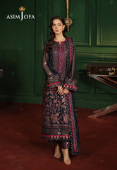Asim Jofa Premium Festive Ajpf-17 Embroidered Chiffon 3 Pcs