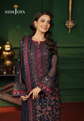 Asim Jofa Premium Festive Ajpf-17 Embroidered Chiffon 3 Pcs