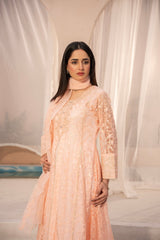 Banno By Manahils Stitched 3 Piece Formals-N1-Peach