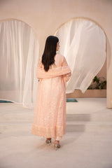 Banno By Manahils Stitched 3 Piece Formals-N1-Peach