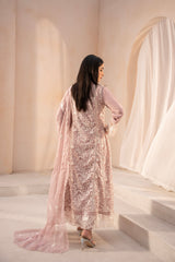 Banno By Manahils Stitched 3 Piece Formals-K-113 - TEA PINK