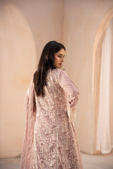 Banno By Manahils Stitched 3 Piece Formals-K-113 - TEA PINK