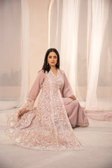 Banno By Manahils Stitched 3 Piece Formals-K-113 - TEA PINK