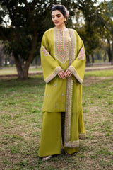 Fresco By Sheenora Stitched 3 Piece Lawn Edit Collection'2025-Olive Obsession