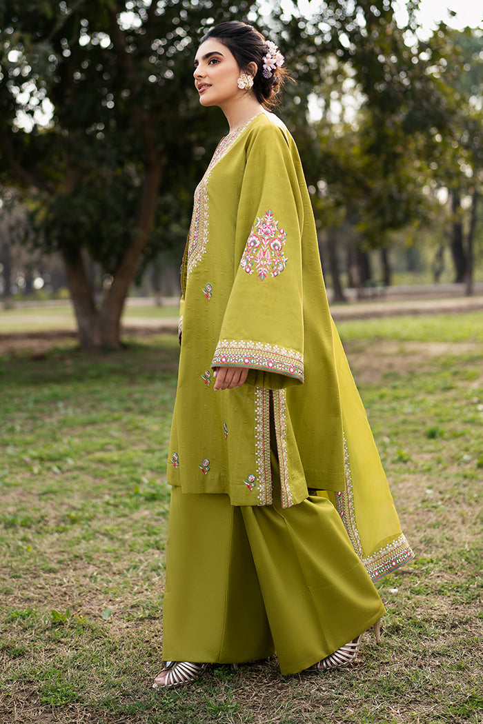 Fresco By Sheenora Stitched 3 Piece Lawn Edit Collection'2025-Olive Obsession