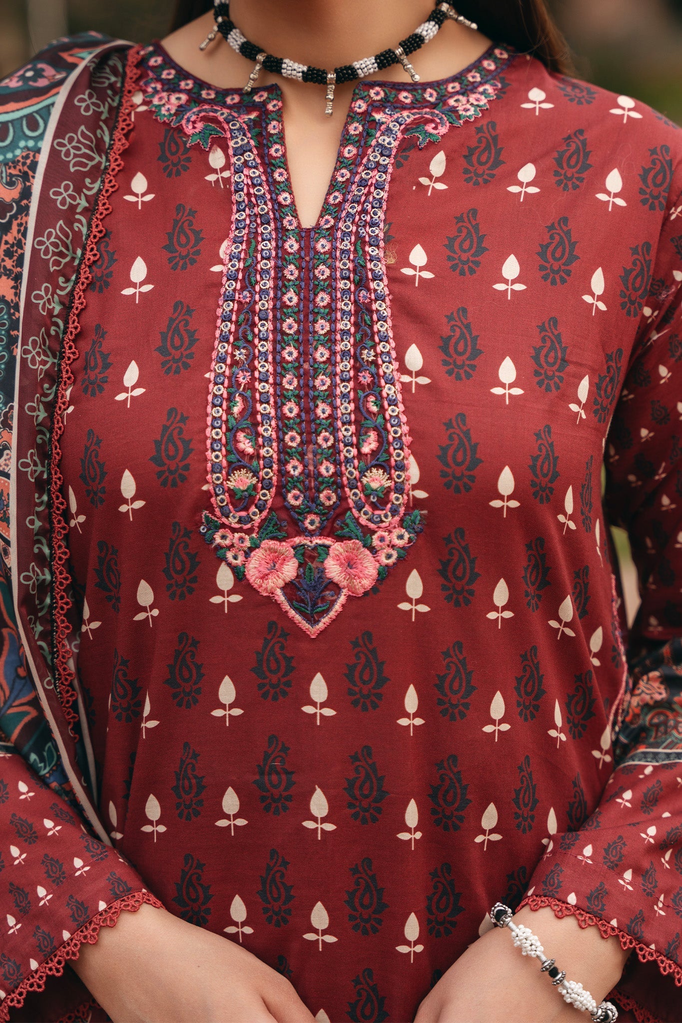Bloom By Mannat Clothing Stitched Collection-Mahogany