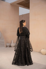 Banno By Manahils Stitched 3 Piece Formals-L-004-BLACK