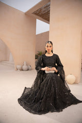 Banno By Manahils Stitched 3 Piece Formals-L-004-BLACK
