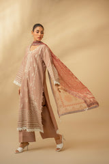 Zouj Unstitched 3 Piece Chikankari Lawn Edit Collection'2025-Desert Bloom
