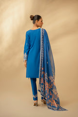 Zouj Unstitched 3 Piece Chikankari Lawn Edit Collection'2025-Sapphire Spark