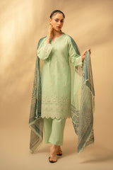 Zouj Unstitched 3 Piece Chikankari Lawn Edit Collection'2025-Sage Bloom