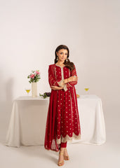 Gulaal By Al Harir Stitched 3 Piece Formals Suit-AH006-Gulaal-Maroon