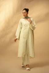 Zouj Unstitched 3 Piece Chikankari Lawn Edit Collection'2025-Pistachio Essence