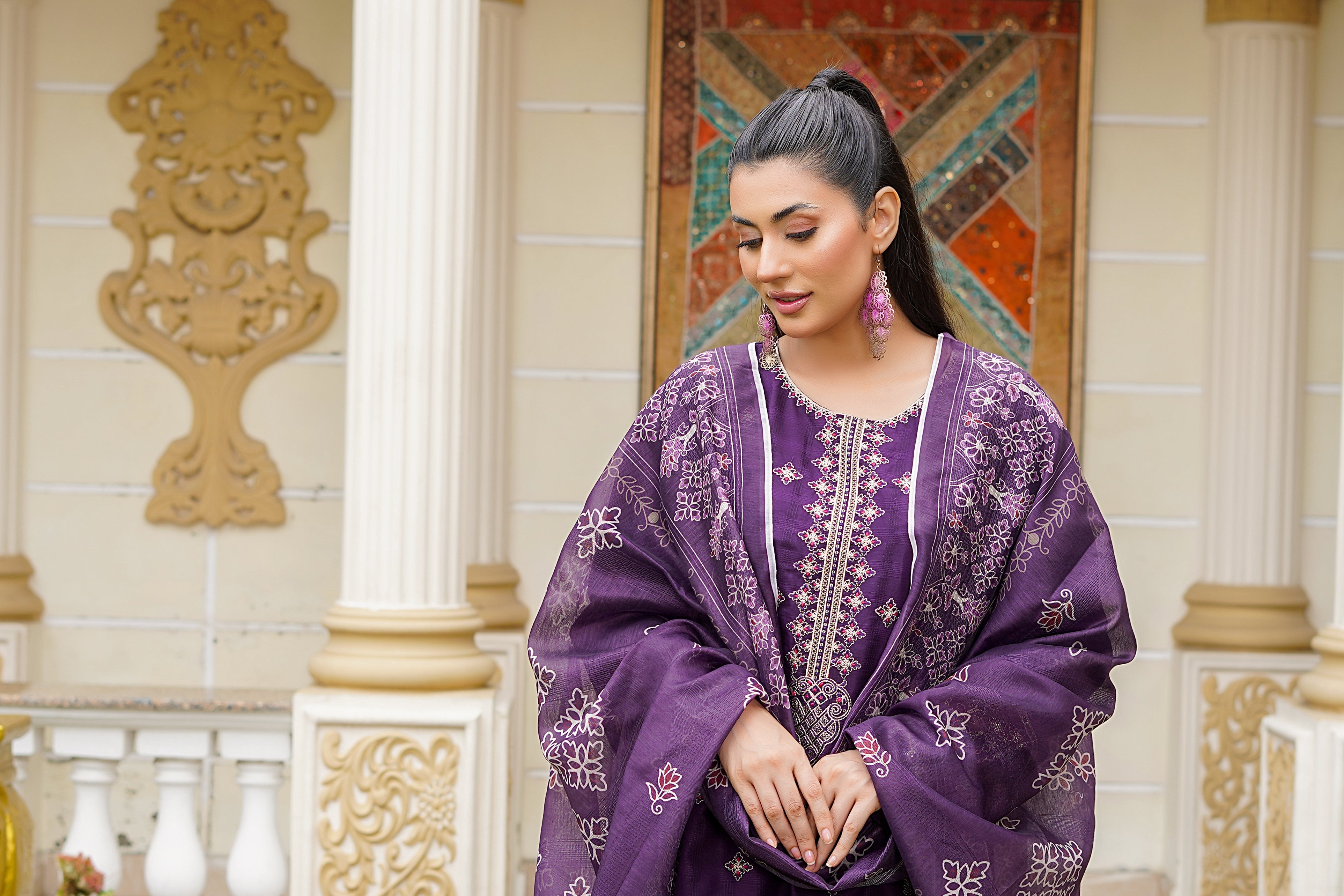 Rang E Gulposh Stitched 3 Piece Lawn Collection'2025-RNG-1202