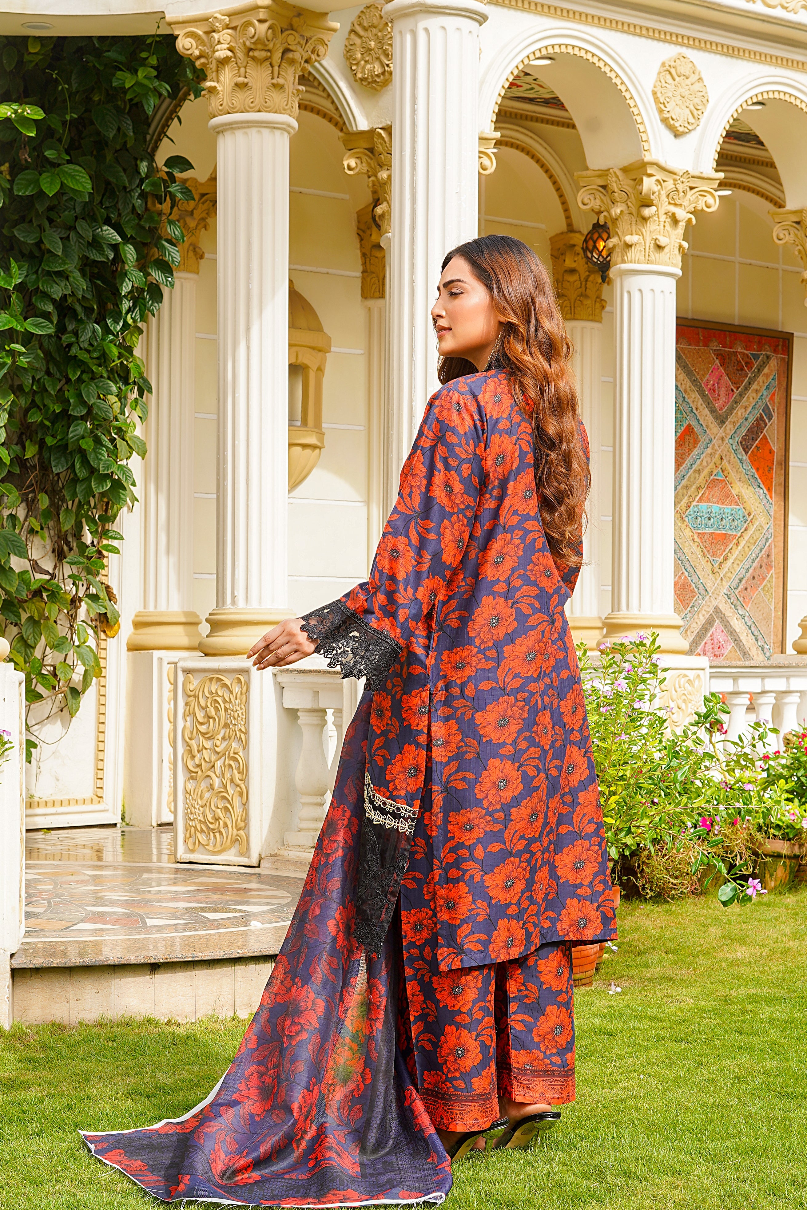 Rang E Gulposh Stitched 3 Piece Lawn Collection'2025-RNG-1204