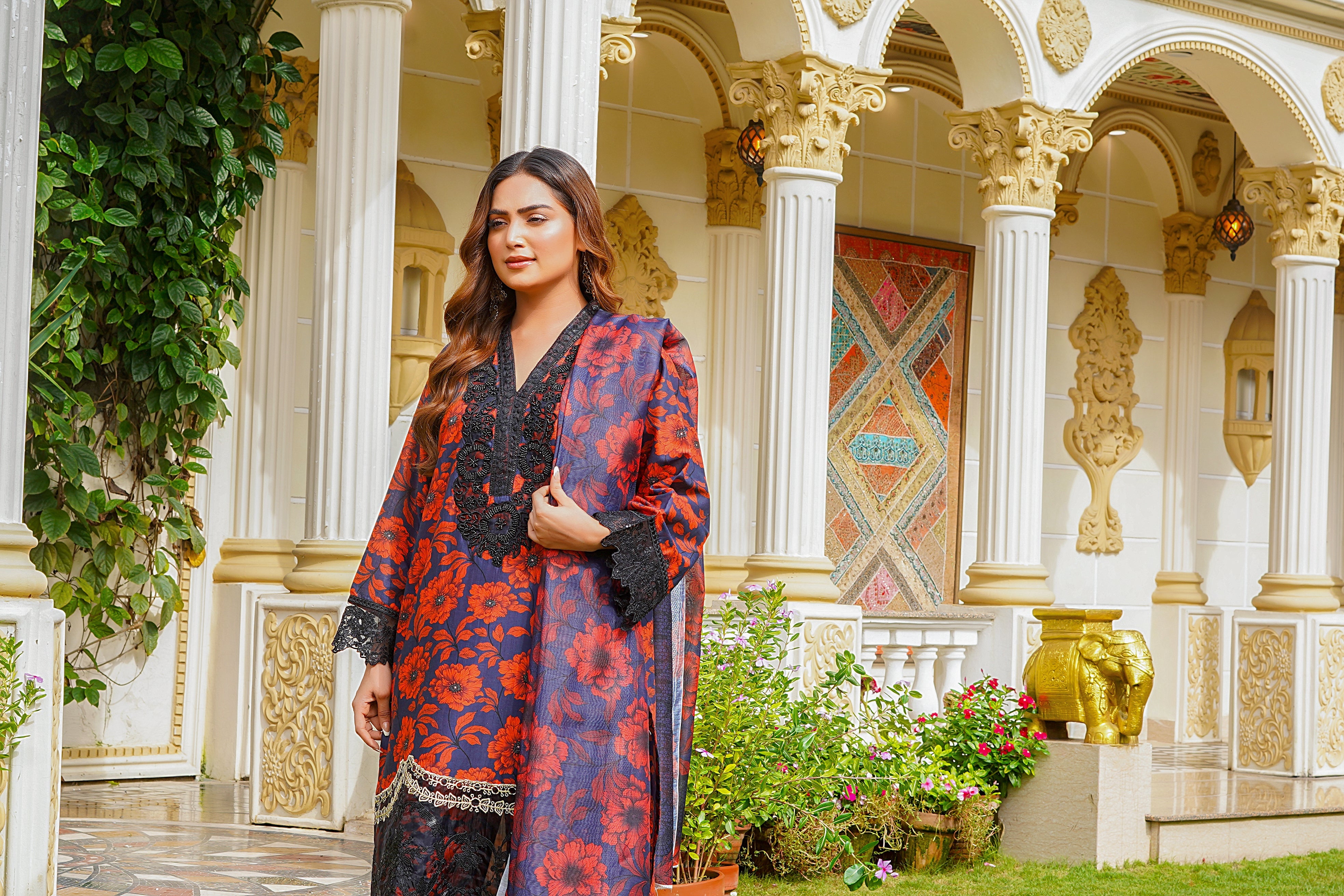 Rang E Gulposh Stitched 3 Piece Lawn Collection'2025-RNG-1204