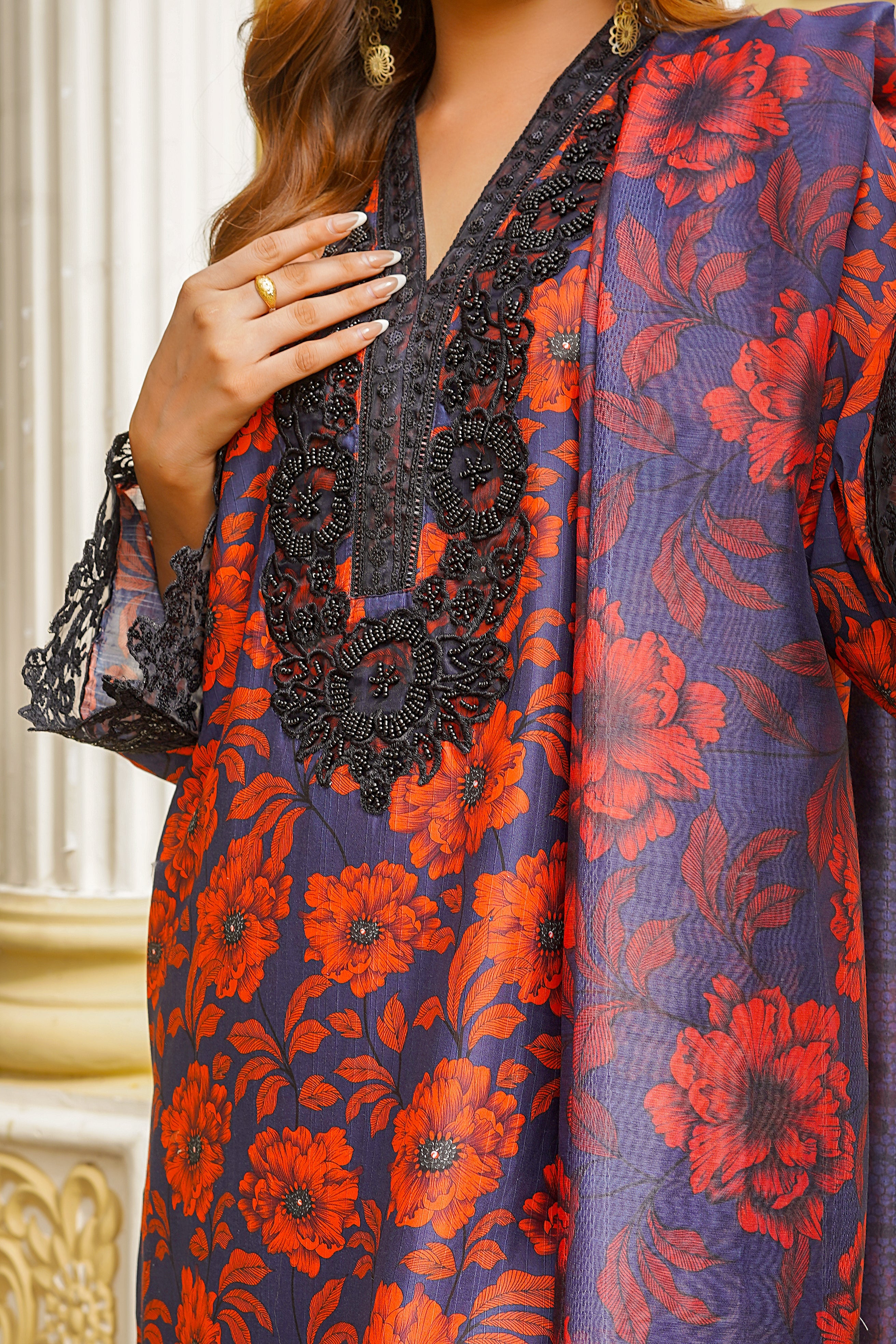 Rang E Gulposh Stitched 3 Piece Lawn Collection'2025-RNG-1204