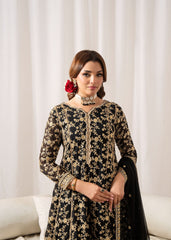 Rehana By Al Harir Stitched 3 Piece Formals Suit-AH013-Rehana-Black