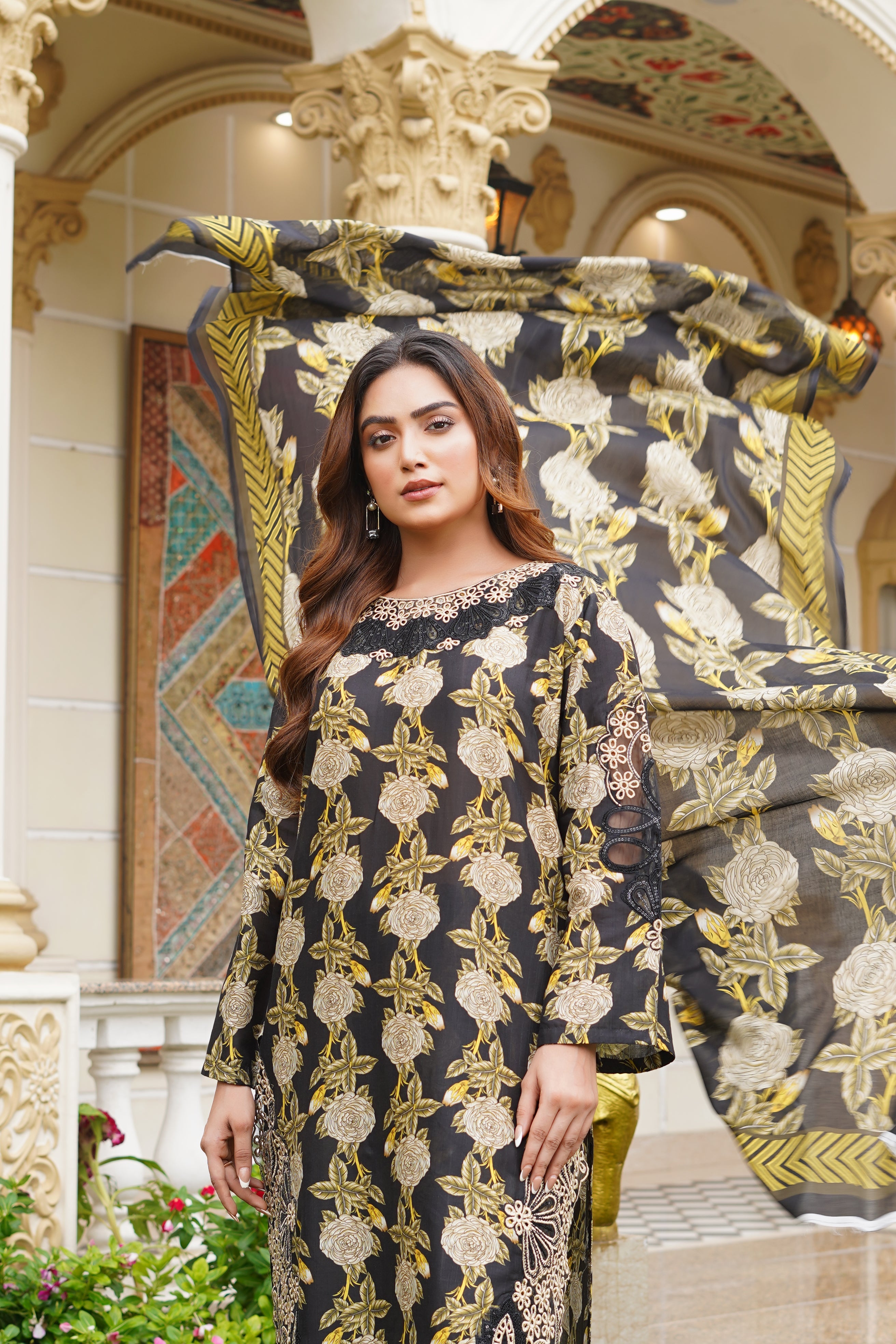 Rang E Gulposh Stitched 3 Piece Lawn Collection'2025-RNG-1210