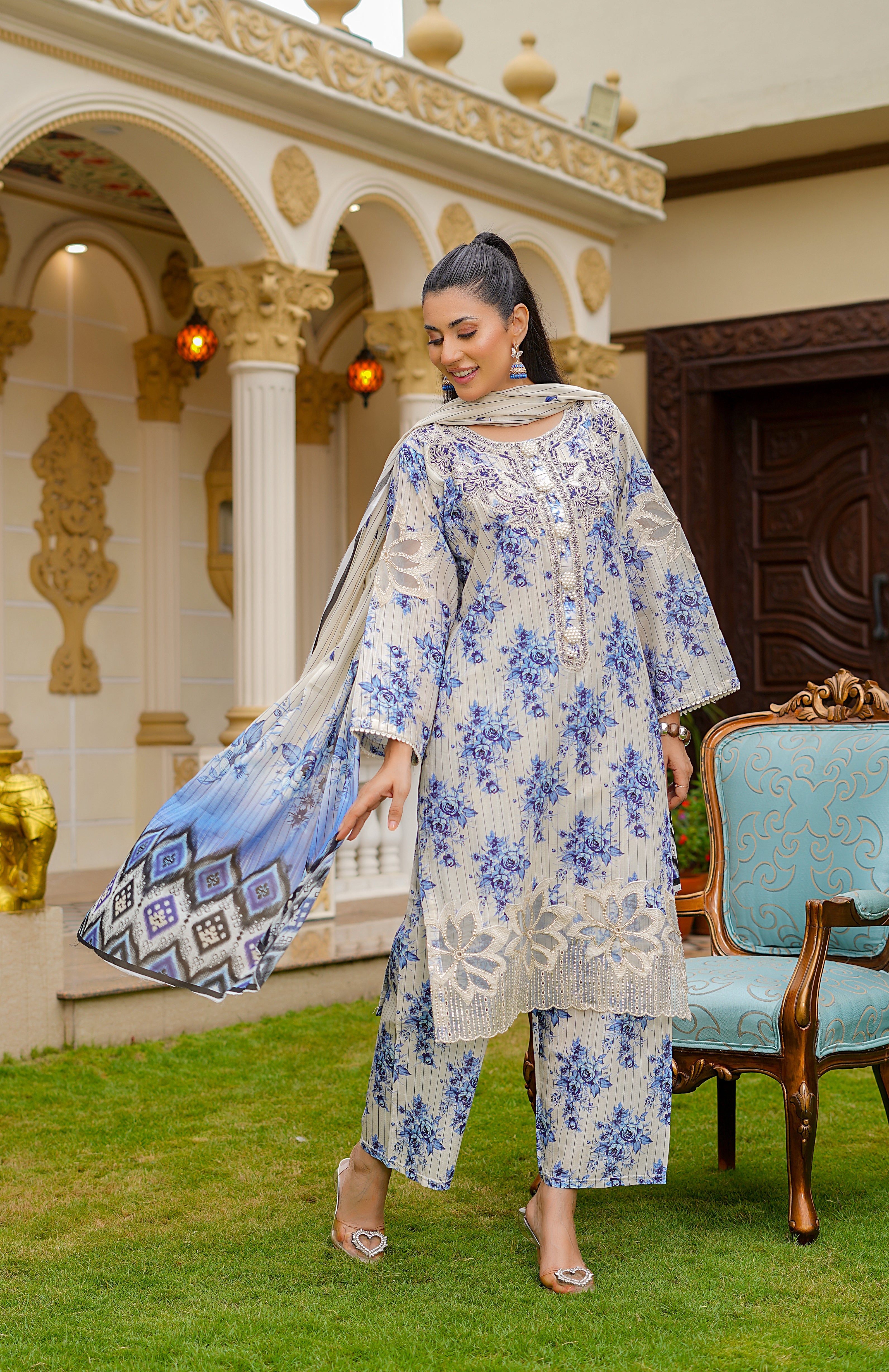 Rang E Gulposh Stitched 3 Piece Lawn Collection'2025-RNG-1206