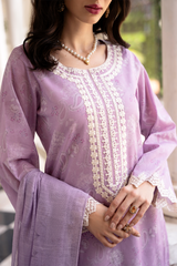 La Flora By Esra Stitched 3 Piece Emb Cambric Collection-LF-24-01