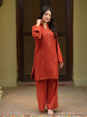 Tng By Md Solid Co Ords Collection-Nafeesa Rust