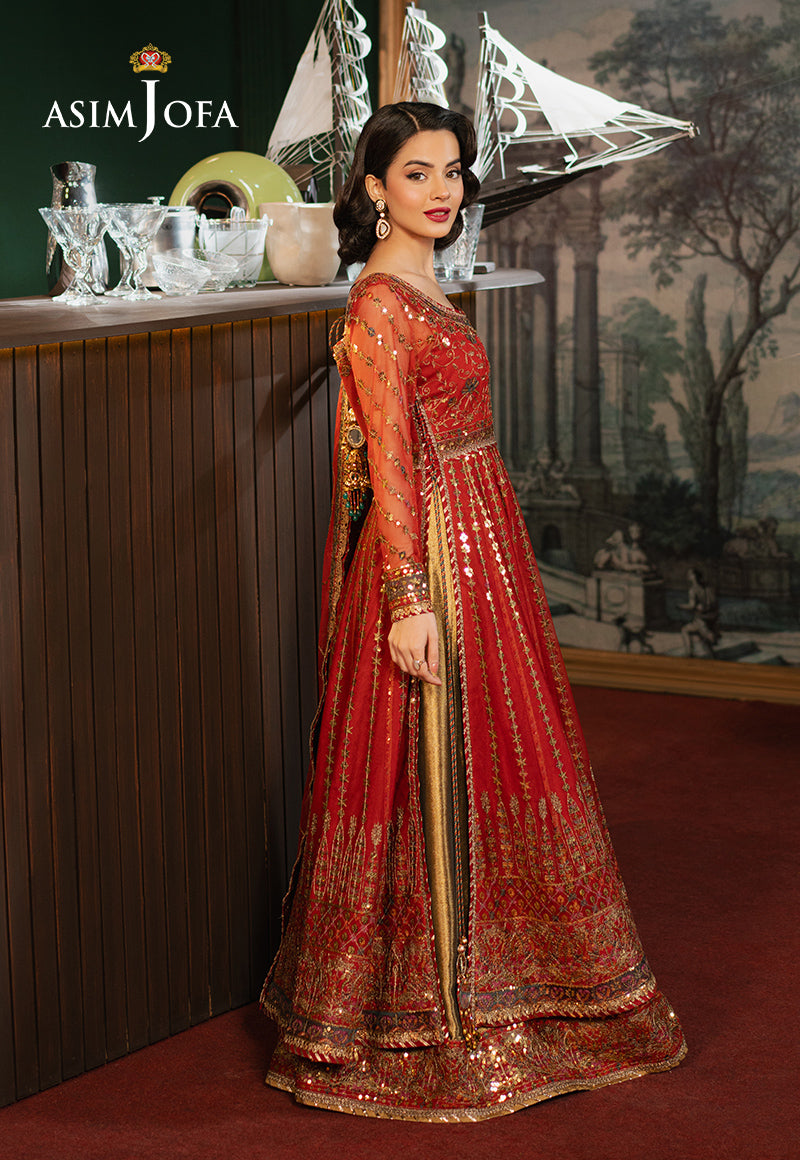 Asim Jofa Premium Festive Ajpf-32 Embroidered Net 3 Pcs
