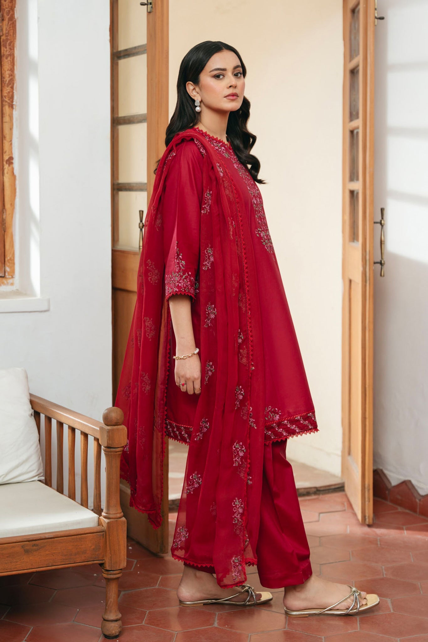 Spring Edit'25 By Mannat Clothing Stitched Collection-Carmine