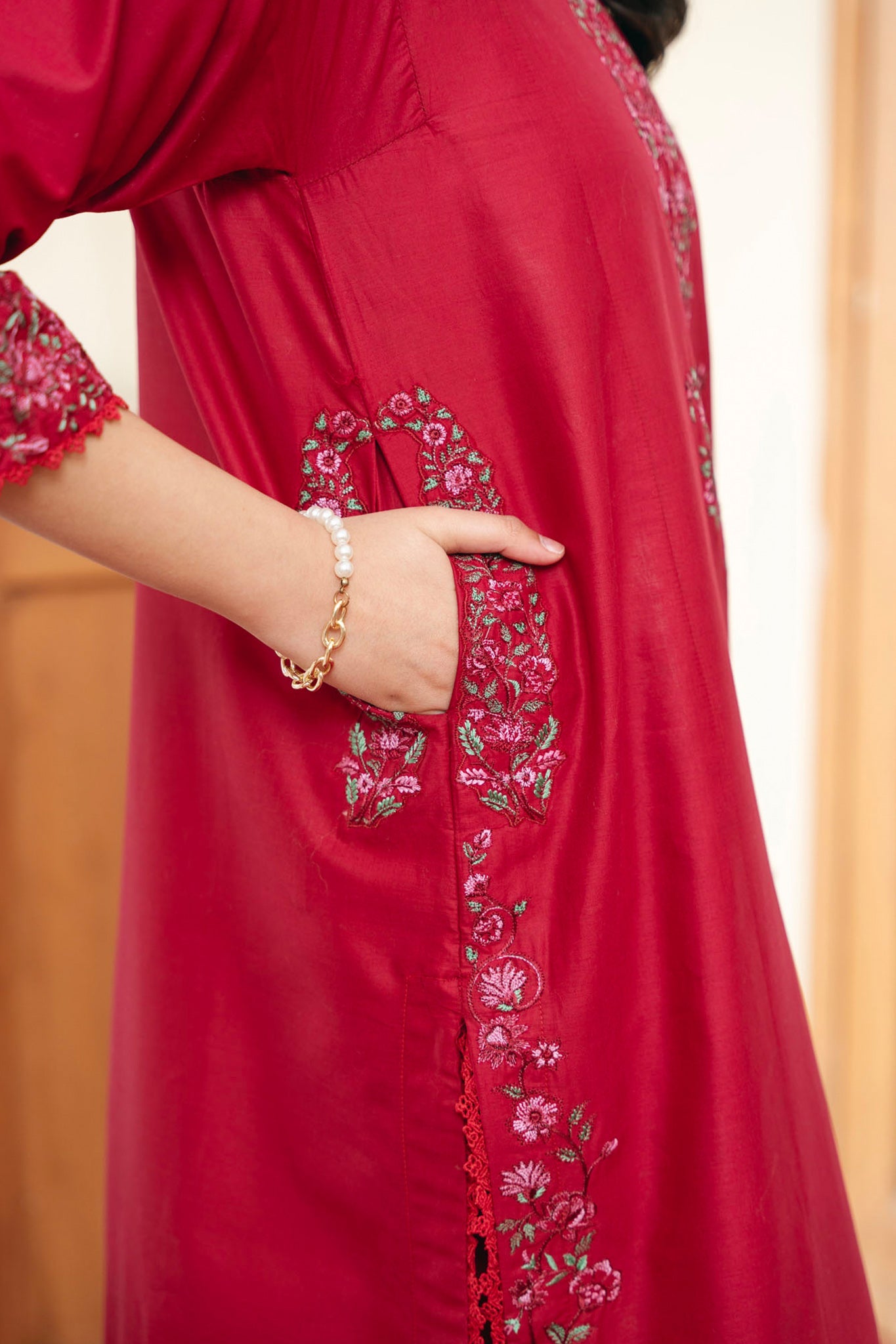Spring Edit'25 By Mannat Clothing Stitched Collection-Carmine