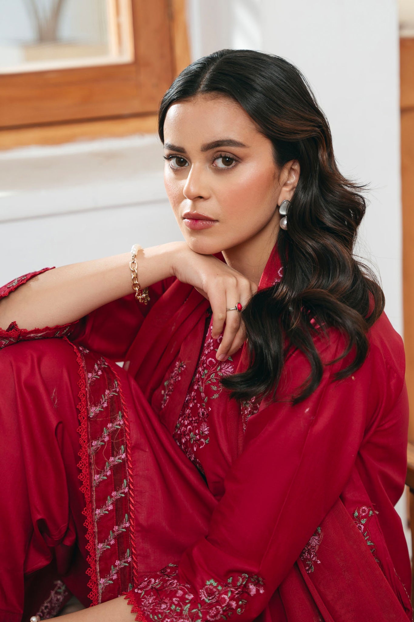 Spring Edit'25 By Mannat Clothing Stitched Collection-Carmine