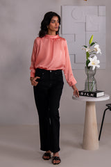 Kross Kulture Stitched Royal Silk- Solid Silk Top
