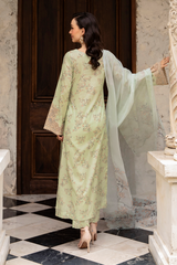 La Flora By Esra Stitched 3 Piece Emb Cambric Collection-LF-24-05