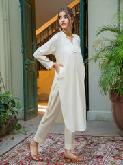 Tng By Md Solid Co Ords Collection-Mizaaj Off White